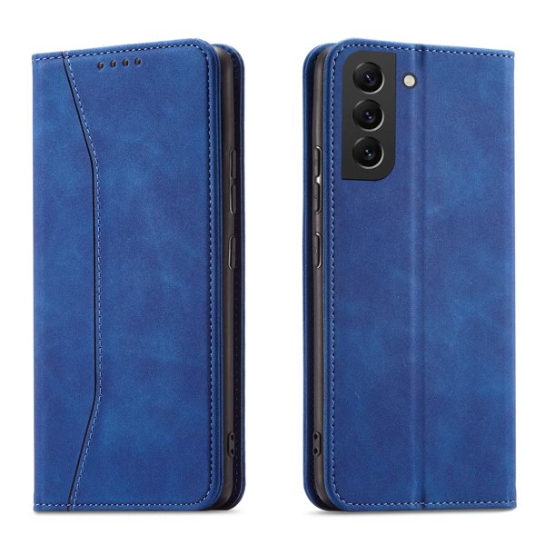 Modni etui/ovitek za Samsung S22 Plus, magnet, Moder