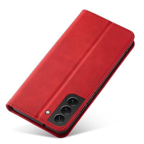 Modni etui/ovitek za Samsung S22 Plus, magnet, Rdeč