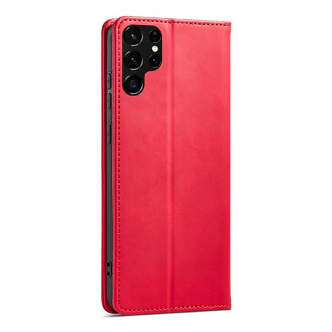 Modni etui/ovitek za Samsung S22 Ultra, magnet, Rdeč