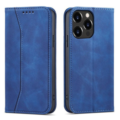 Modni etui/ovitek za iPhone 13 Pro, magnet, Moder