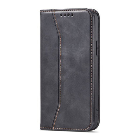 Modni etui/ovitek za iPhone 14 Pro, magnet, Črn