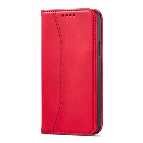 Modni etui/ovitek za iPhone 13, magnet, Rdeč