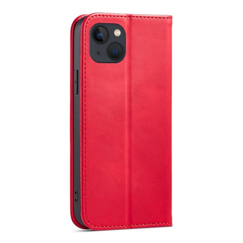 Modni etui/ovitek za iPhone 13, magnet, Rdeč