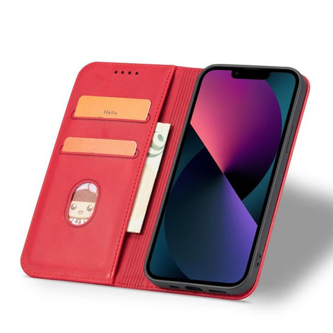 Modni etui/ovitek za iPhone 13, magnet, Rdeč