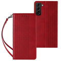 Eleganten etui/ovitek za Samsung S22 Ultra, Fina tkanina, Rdeč
