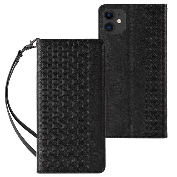 Eleganten etui/ovitek za iPhone 13, Fina tkanina, Črn