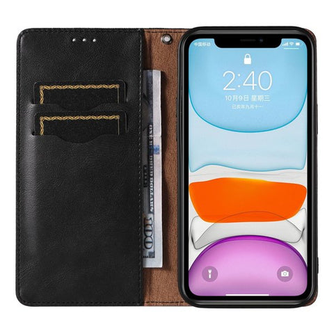 Eleganten etui/ovitek za iPhone 13, Fina tkanina, Črn
