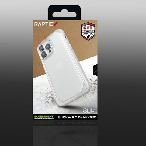 RAPTIC Slim biorazgradljiv ovitek za iPhone 14 Pro Max, Prozoren mat