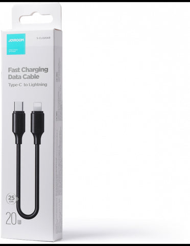 JOYROOM USB-C/Lightning Fast Charge podatkovni in napajalni kabel, Črn, 25cm