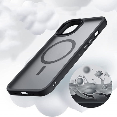 TECH-Protect Magmat MagSafe ovitek za iPhone 14, črn/prozoren