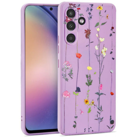 Tech-Protect Mood ovitek za Samsung A54 5G, Vijoličen, cvetlice